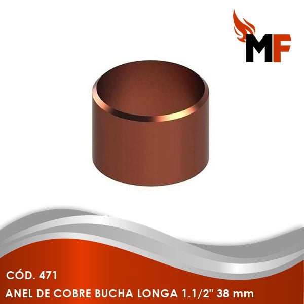 Anel de Cobre Bucha Longa 1.1/2