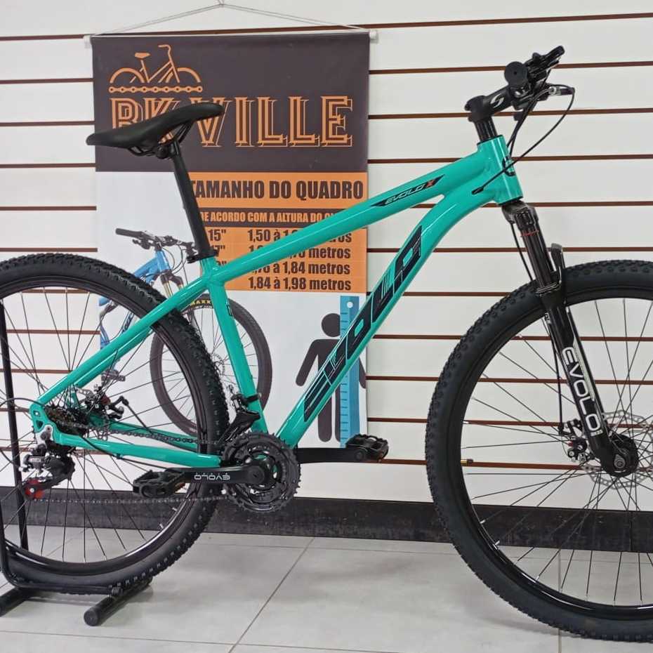 BICICLETA 29 ALUM 21V AZUL TURQUESA EVOLO