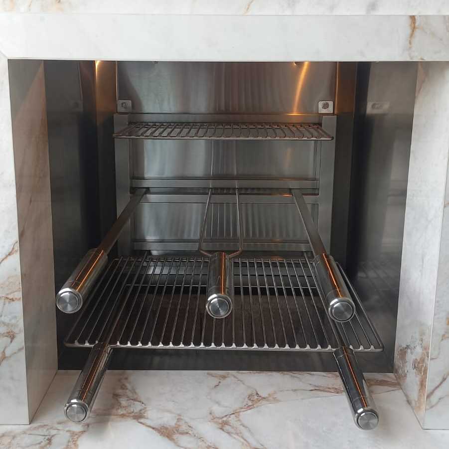 Kit Suspenso de Espetos, Grelhas e Suporte – BRASAINOX